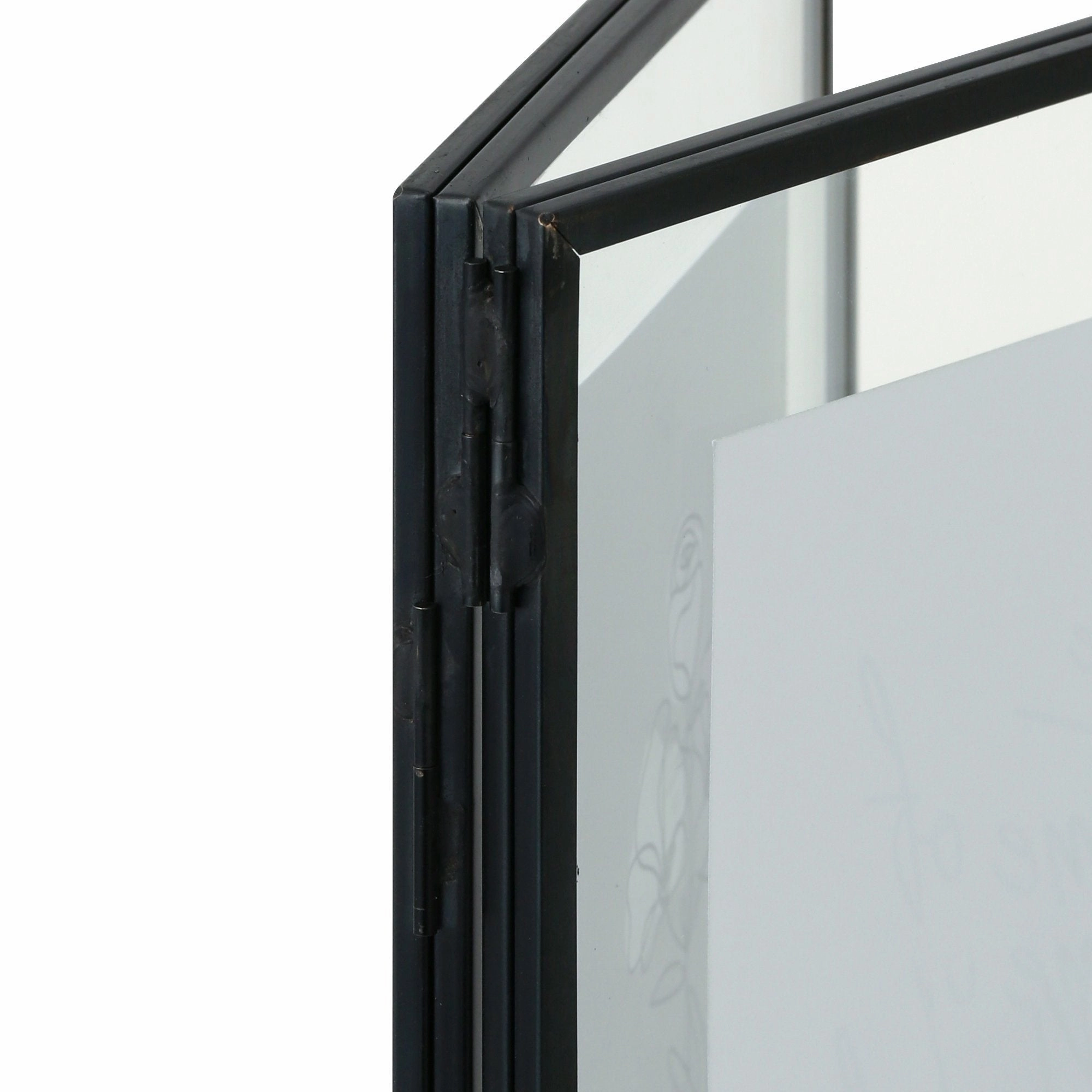Metal Glass Frame 2Windows Black