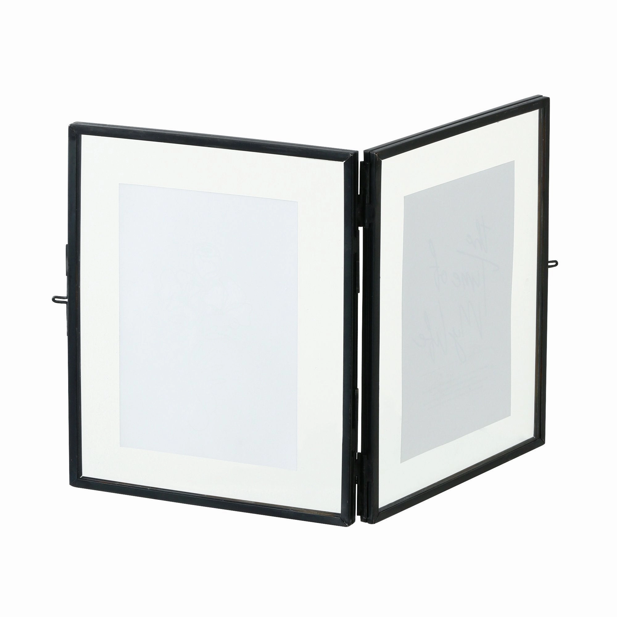 Metal Glass Frame 2Windows Black