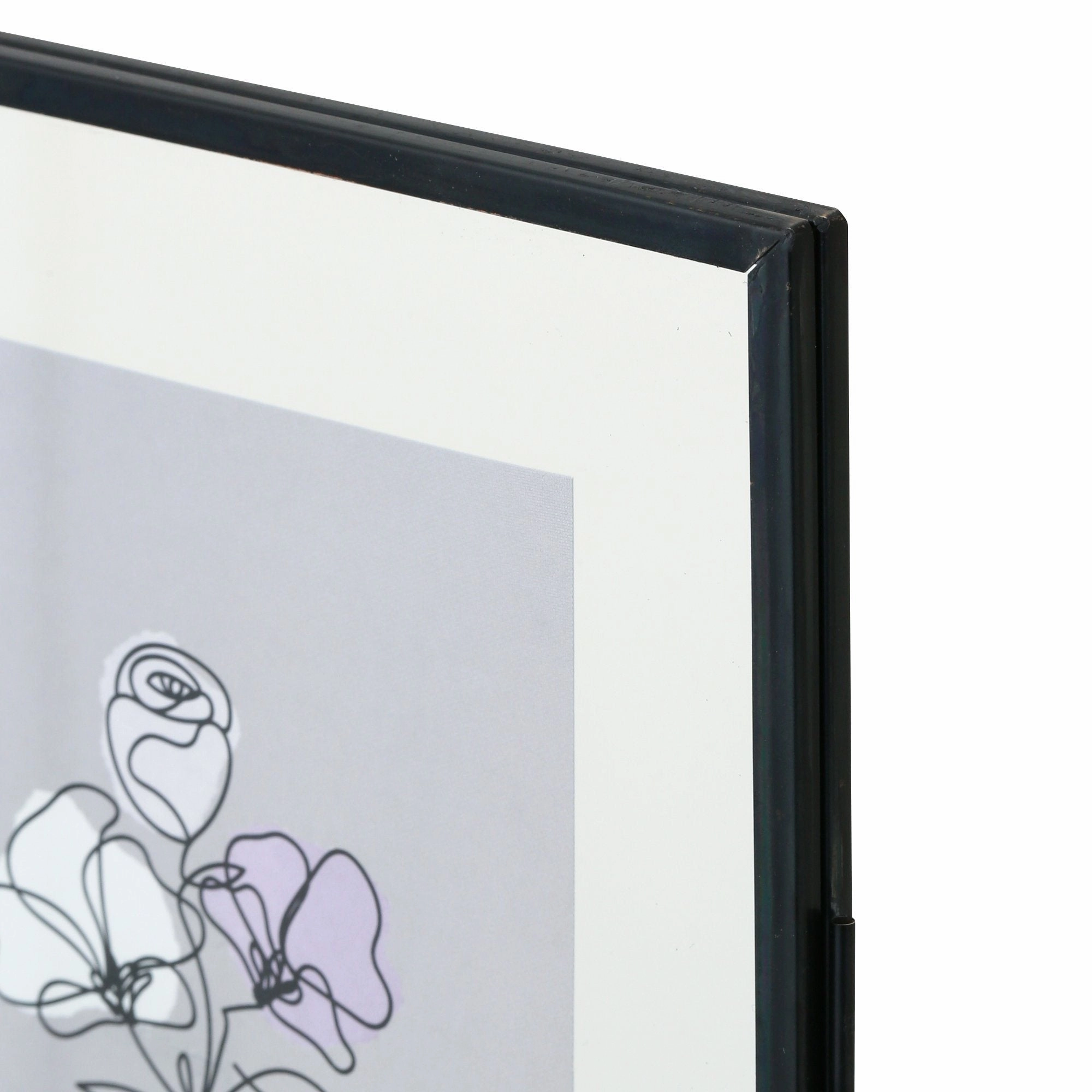 Metal Glass Frame 2Windows Black
