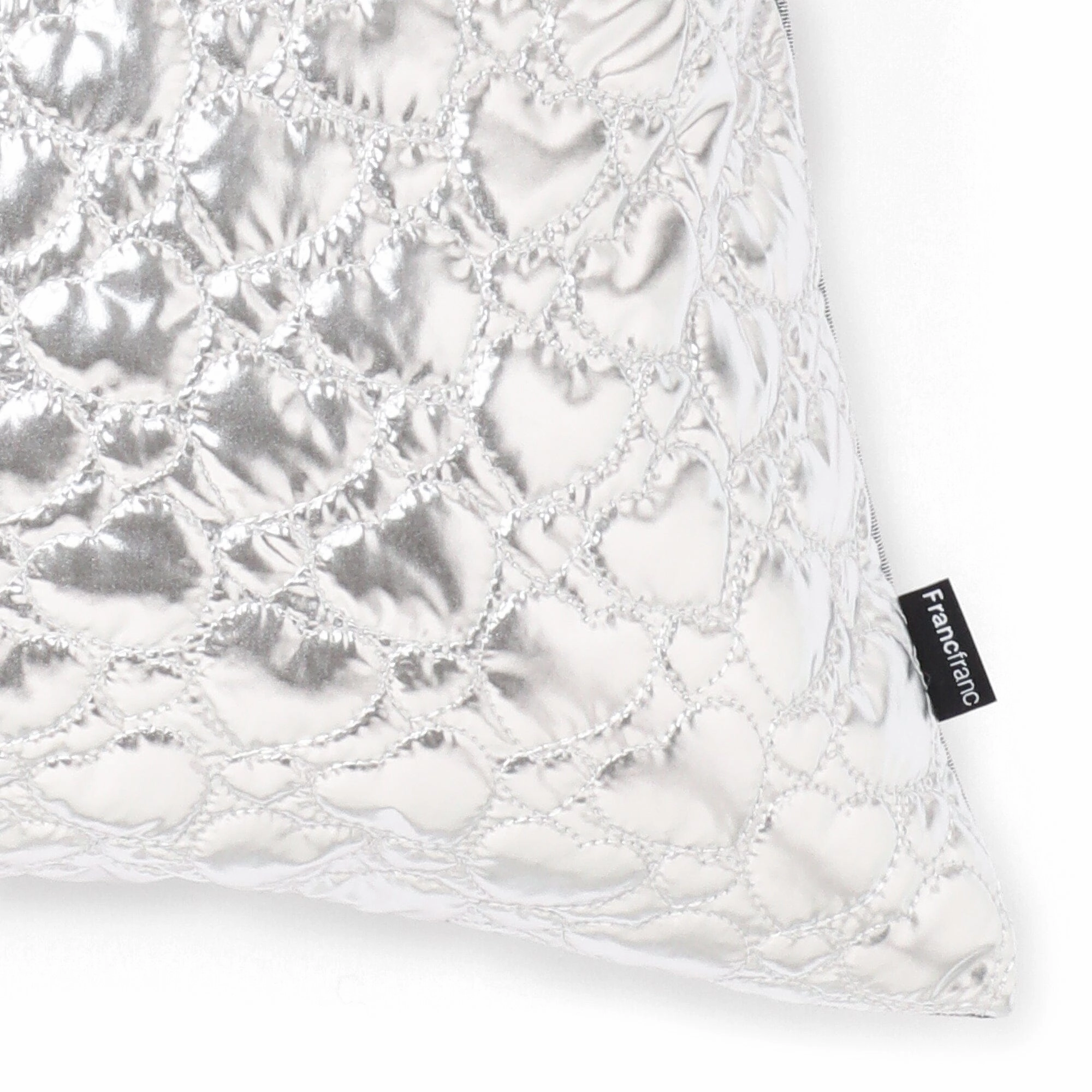 Metallic Quilt Cushion Cover 450 X 450 Silver