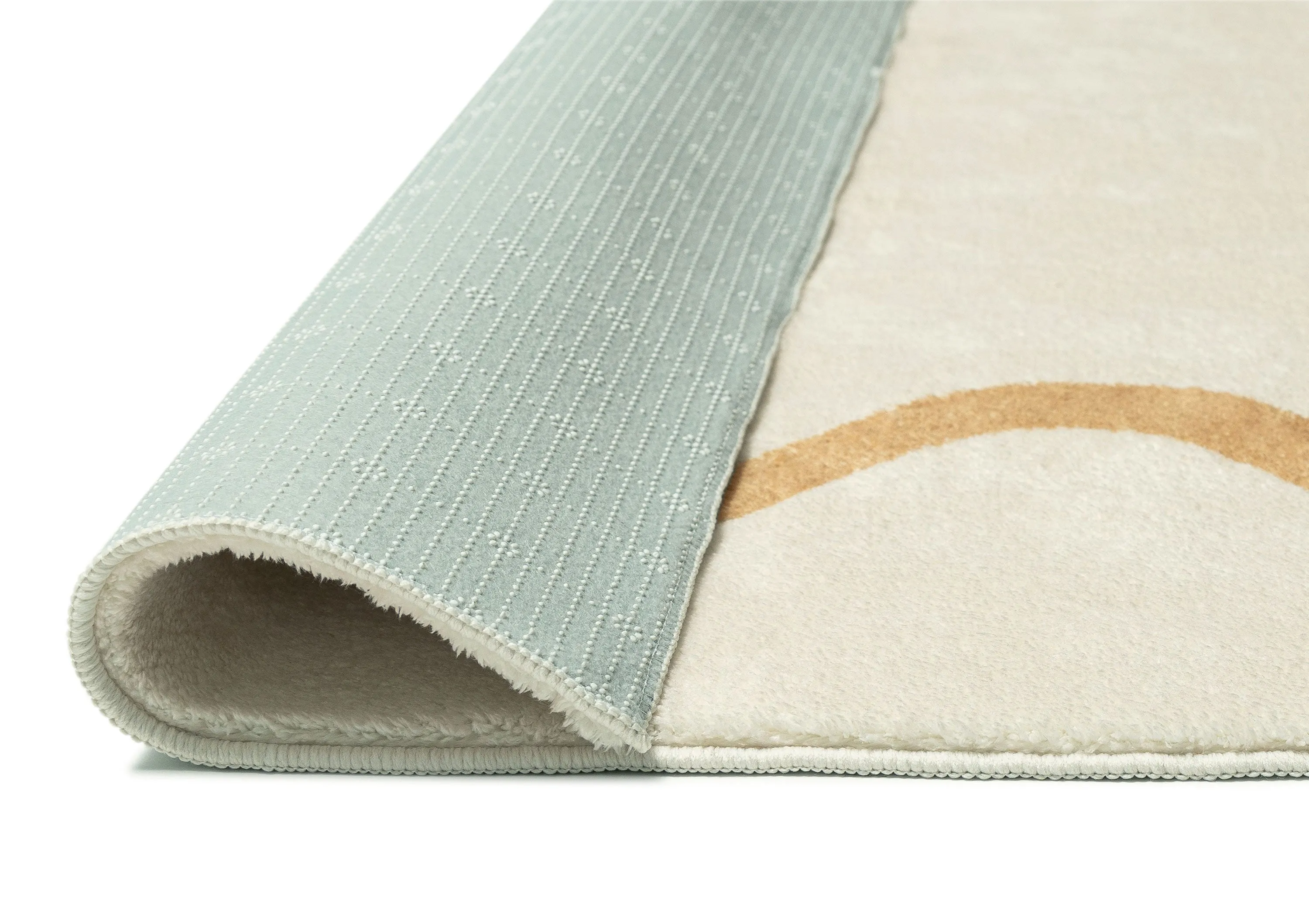 Micah Brown and Beige Wiggle Bordered Washable Rug