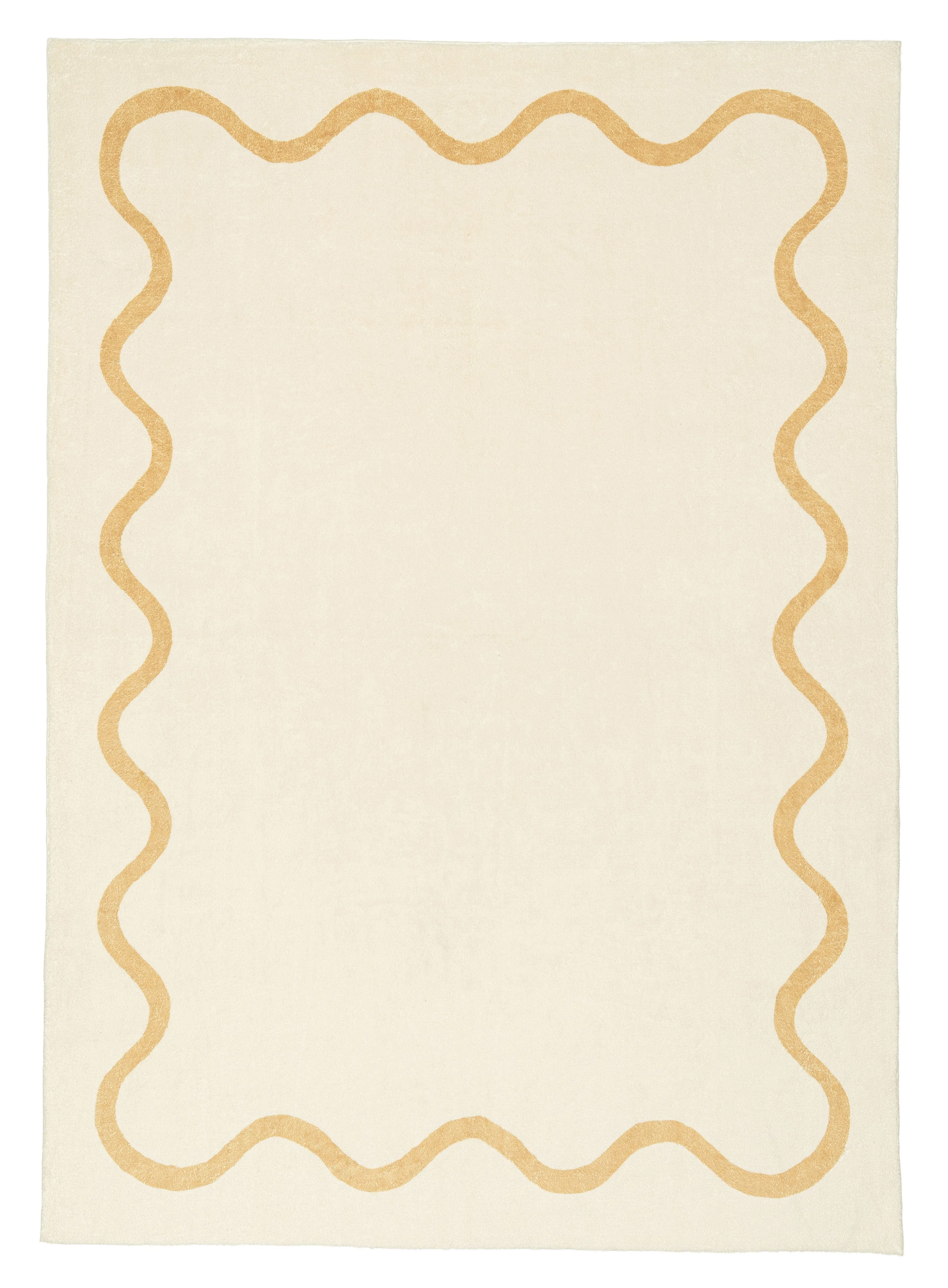 Micah Brown and Beige Wiggle Bordered Washable Rugmodern color block patchwork rug
