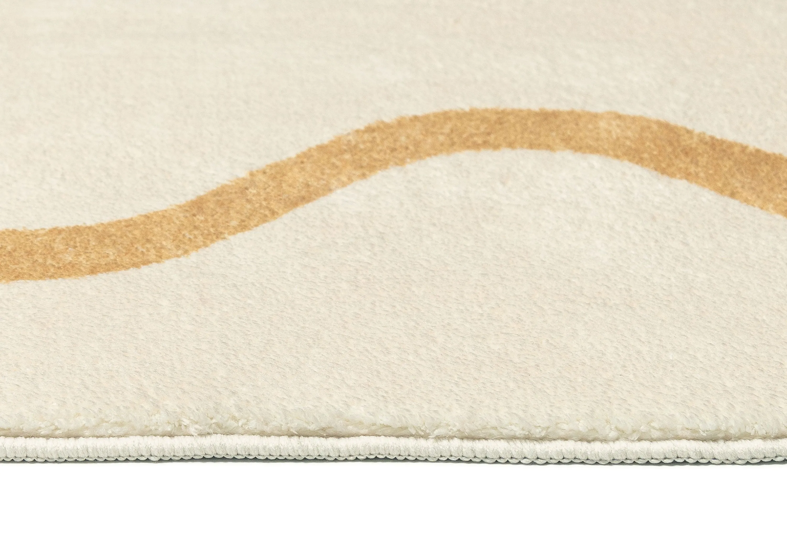 Micah Brown and Beige Wiggle Bordered Washable Rug