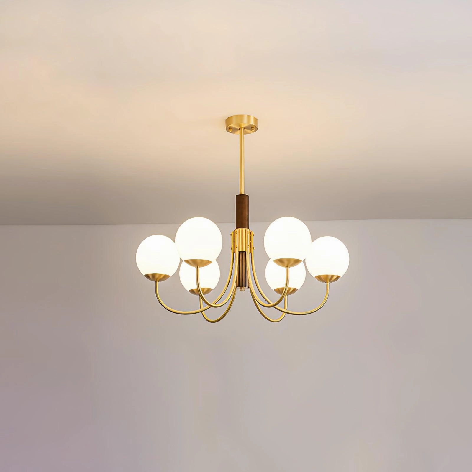 Midas Touch Walnut Sphere Chandelier