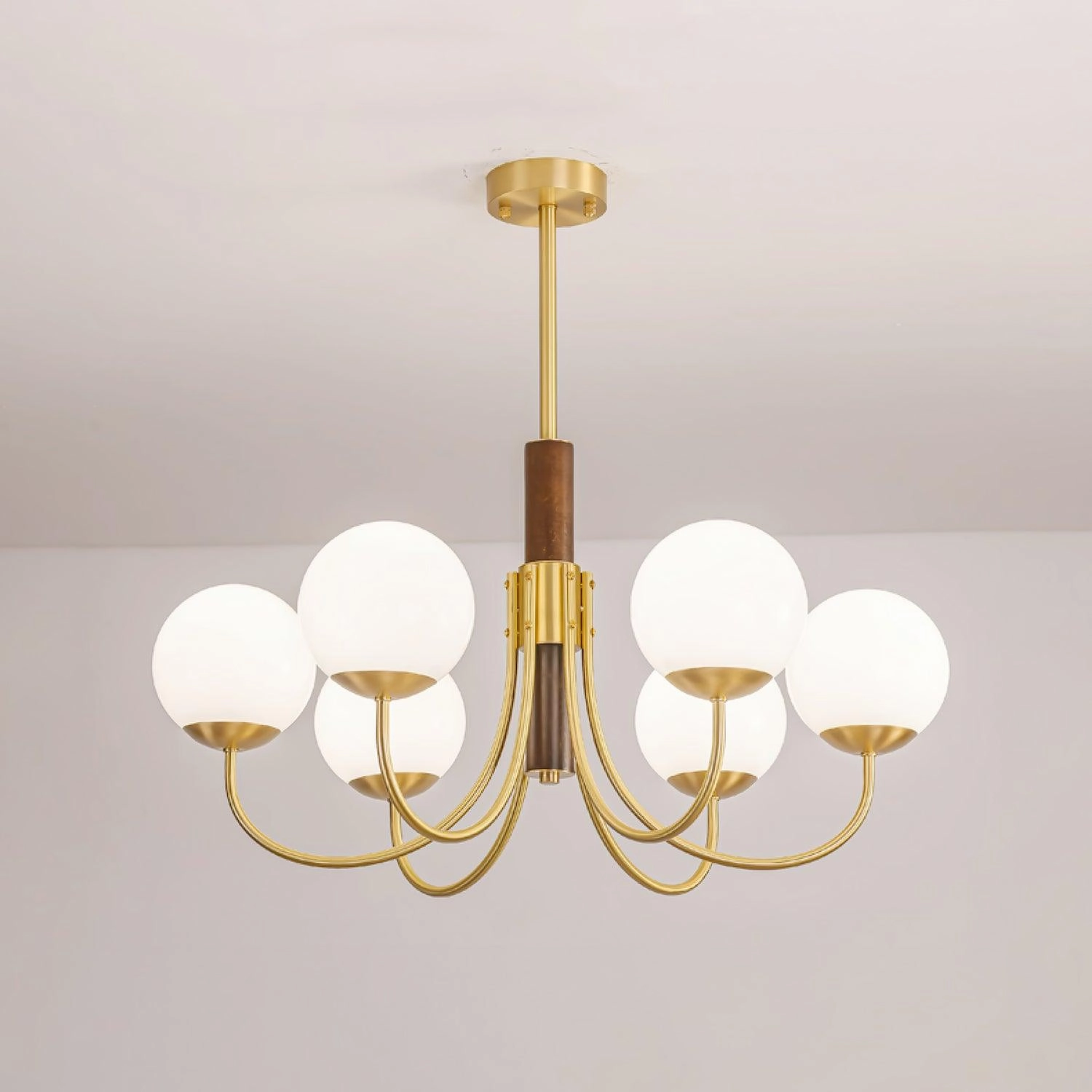 Midas Touch Walnut Sphere Chandelier