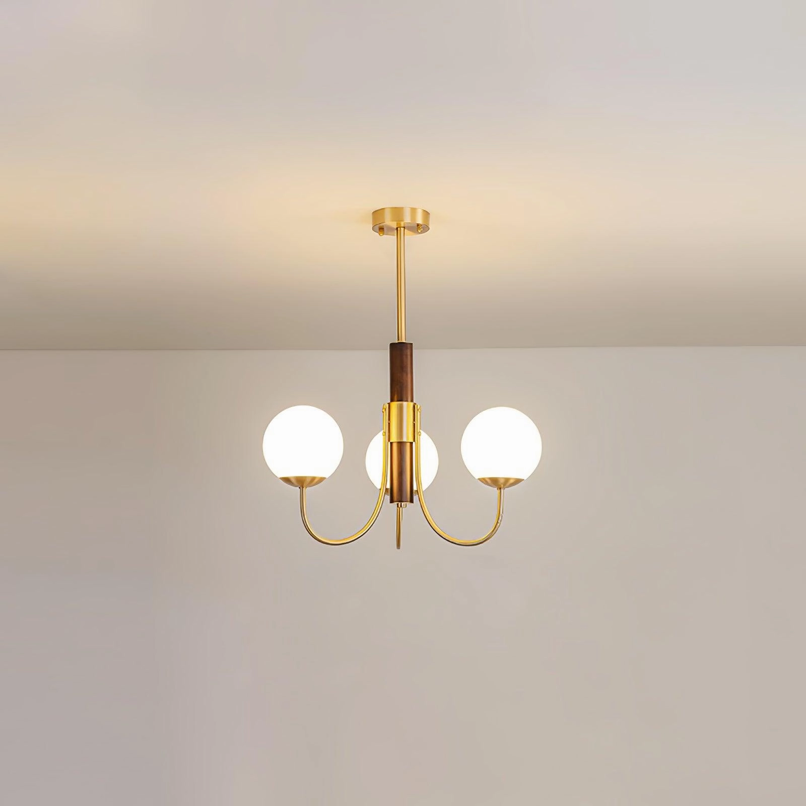 Midas Touch Walnut Sphere Chandelier