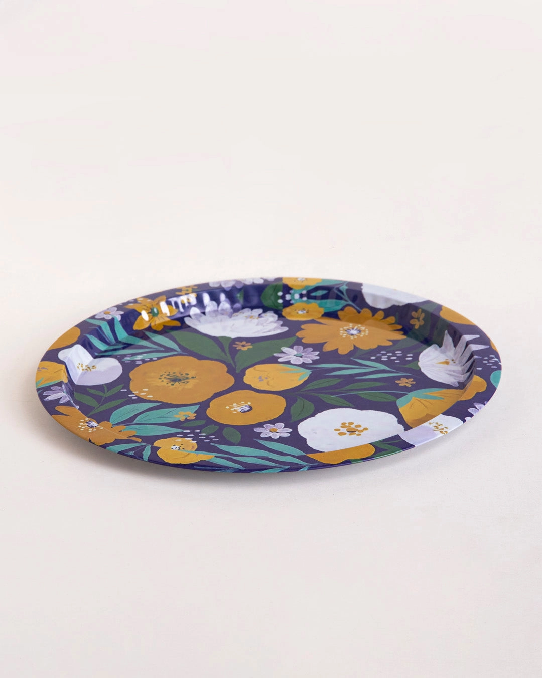 Midnight Garden Floral Serving Tray - Set Of-2