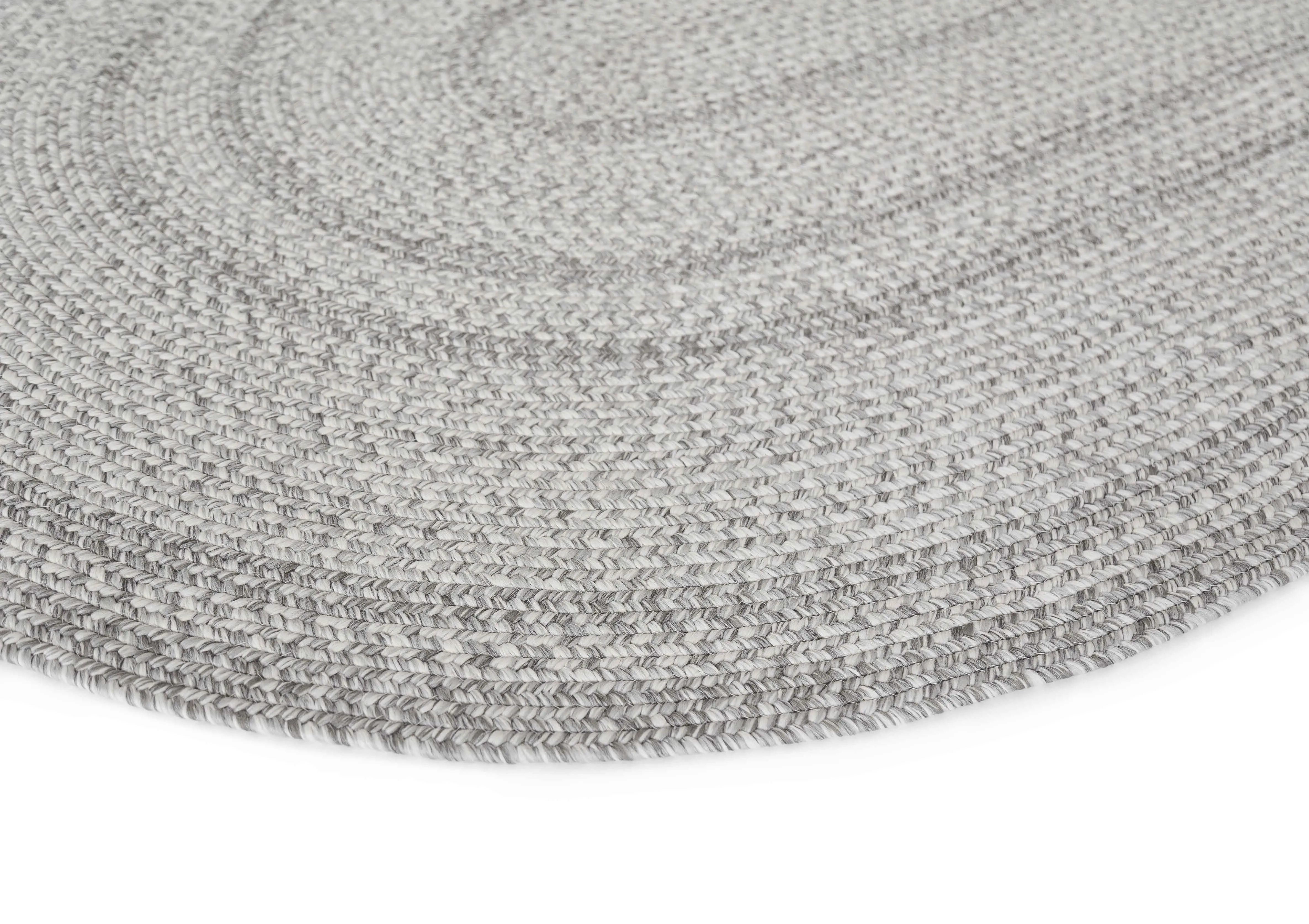Mika Grey Braided Flatweave Indoor Outdoor Oval Rug *NO RETURNS UNLESS FAULTY
