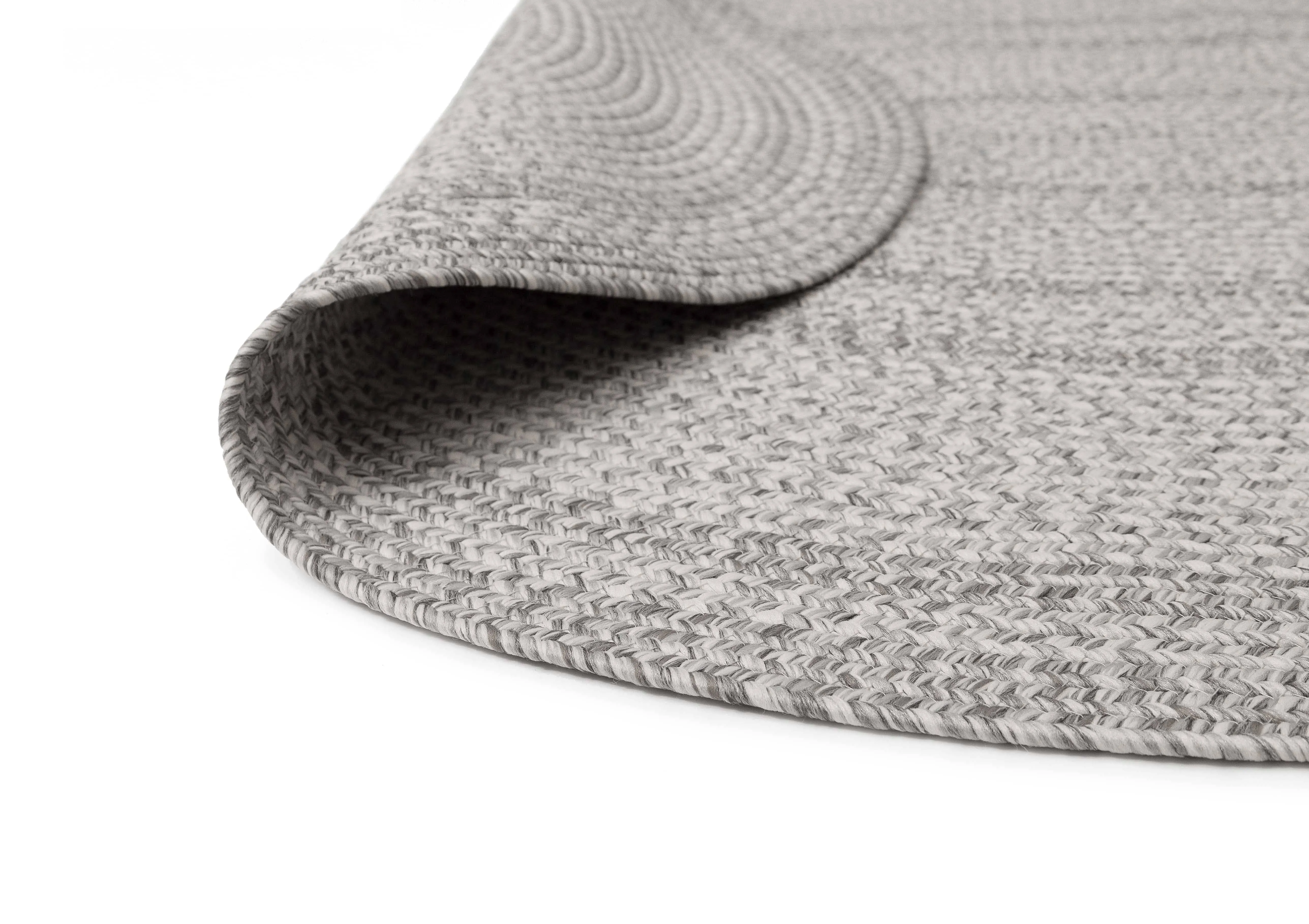Mika Grey Braided Flatweave Indoor Outdoor Oval Rug *NO RETURNS UNLESS FAULTY