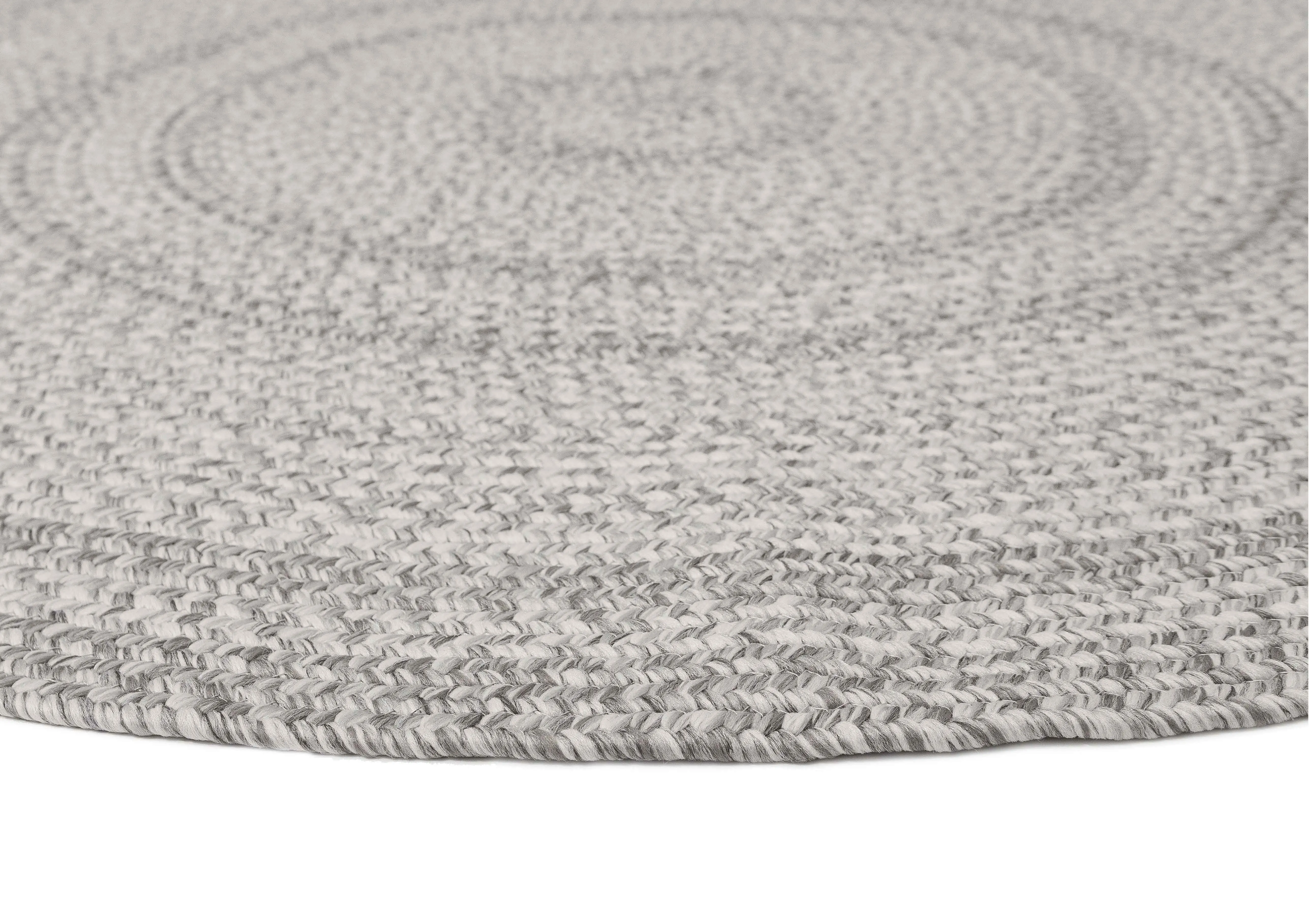 Mika Grey Braided Flatweave Indoor Outdoor Round Rug
