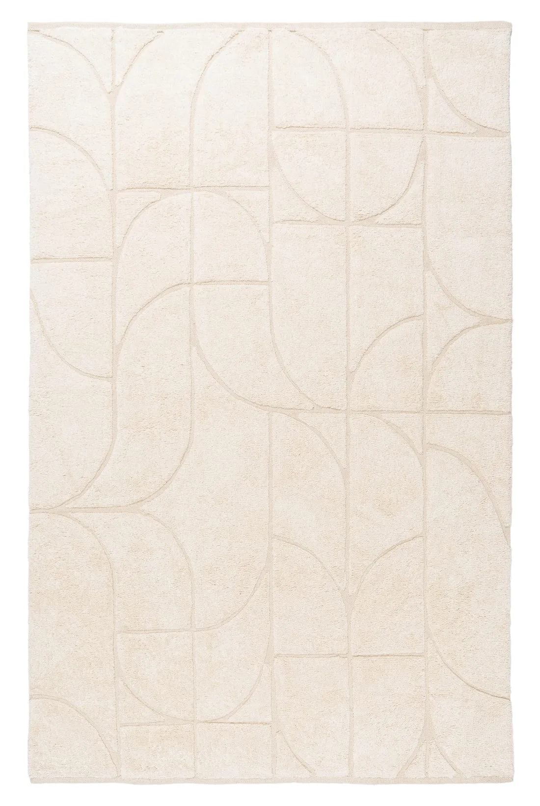 Mikaela Cream Beige Abstract Cotton Washable Rugmodern color block patchwork rug