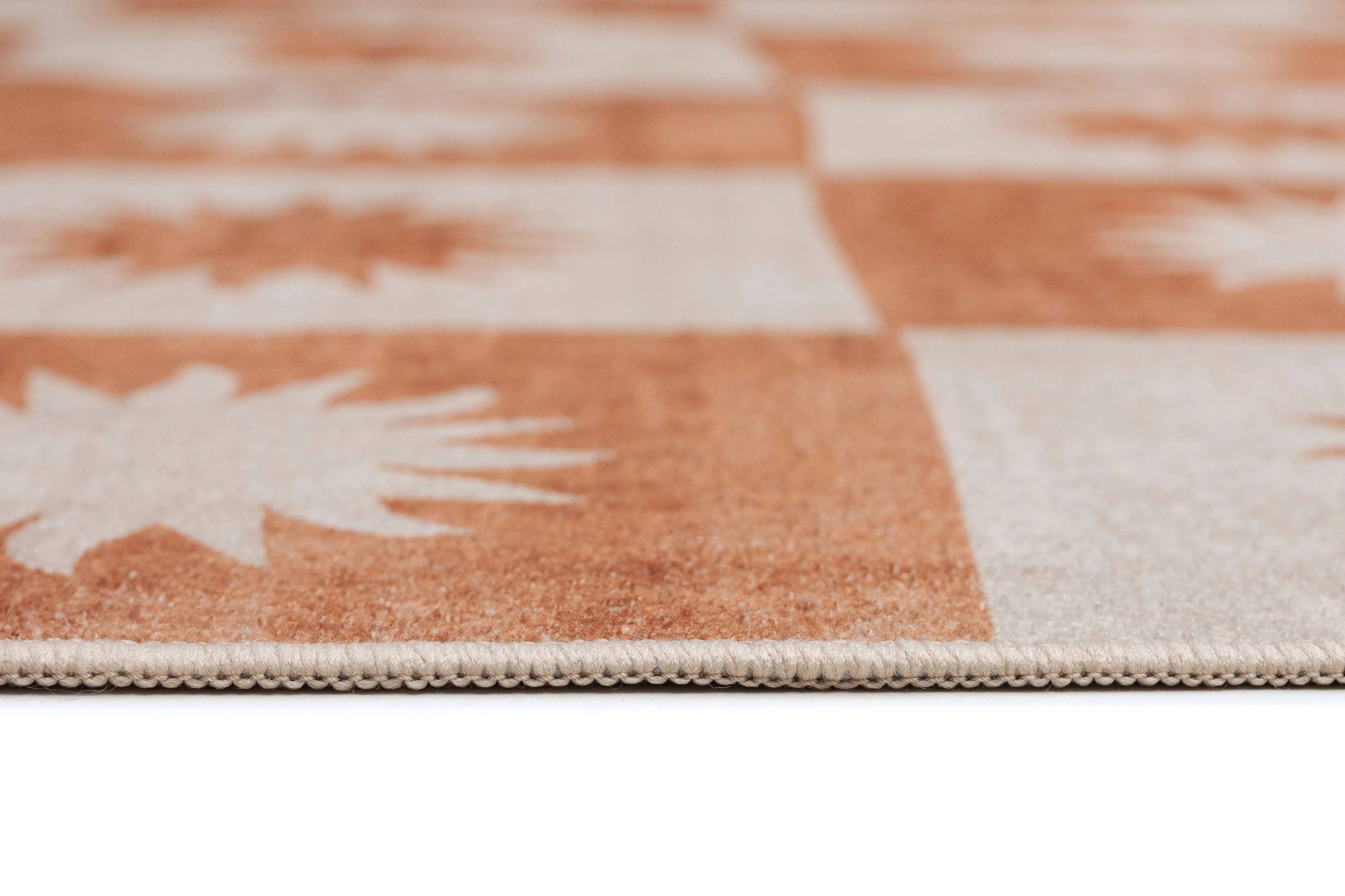 Milena Orange and Beige Washable Rug