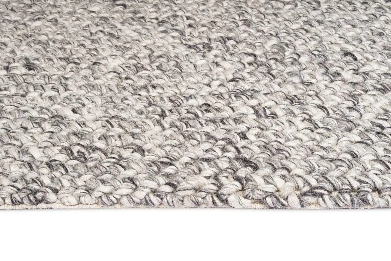 Millicent Dark Grey and Ivory Marble Looped Rug
