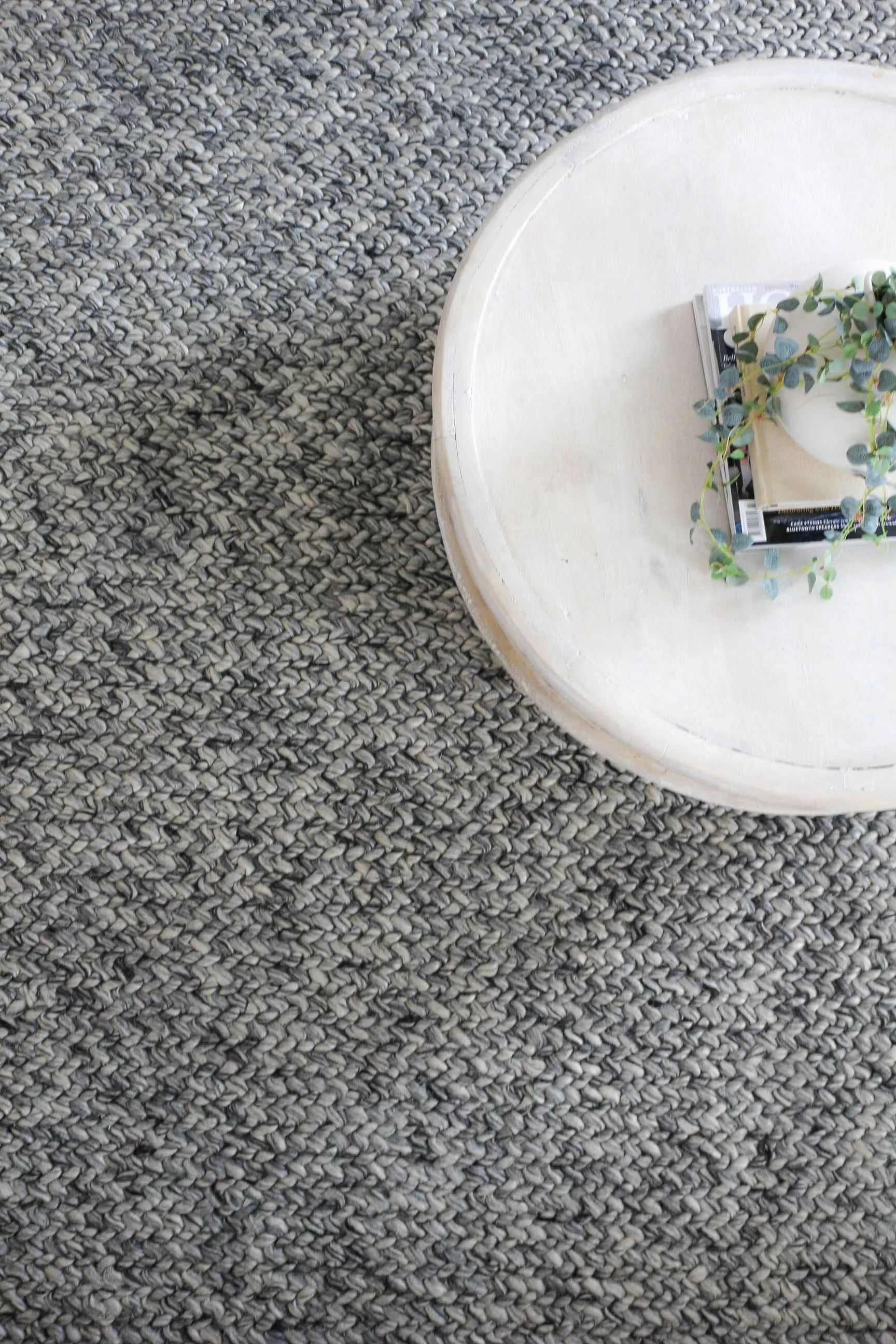 Millicent Dark Grey and Ivory Marble Looped Rug