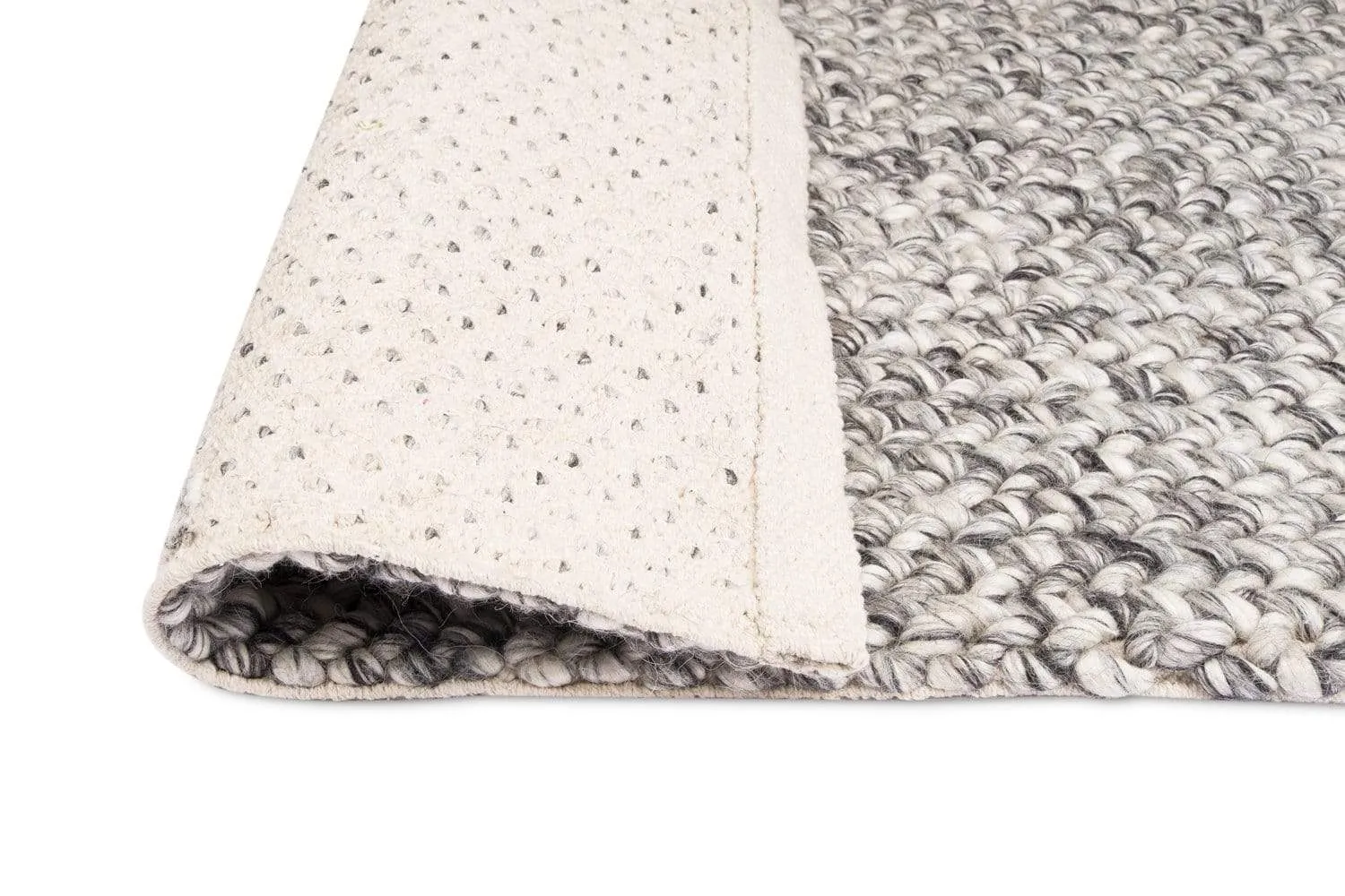 Millicent Dark Grey and Ivory Marble Looped Rug