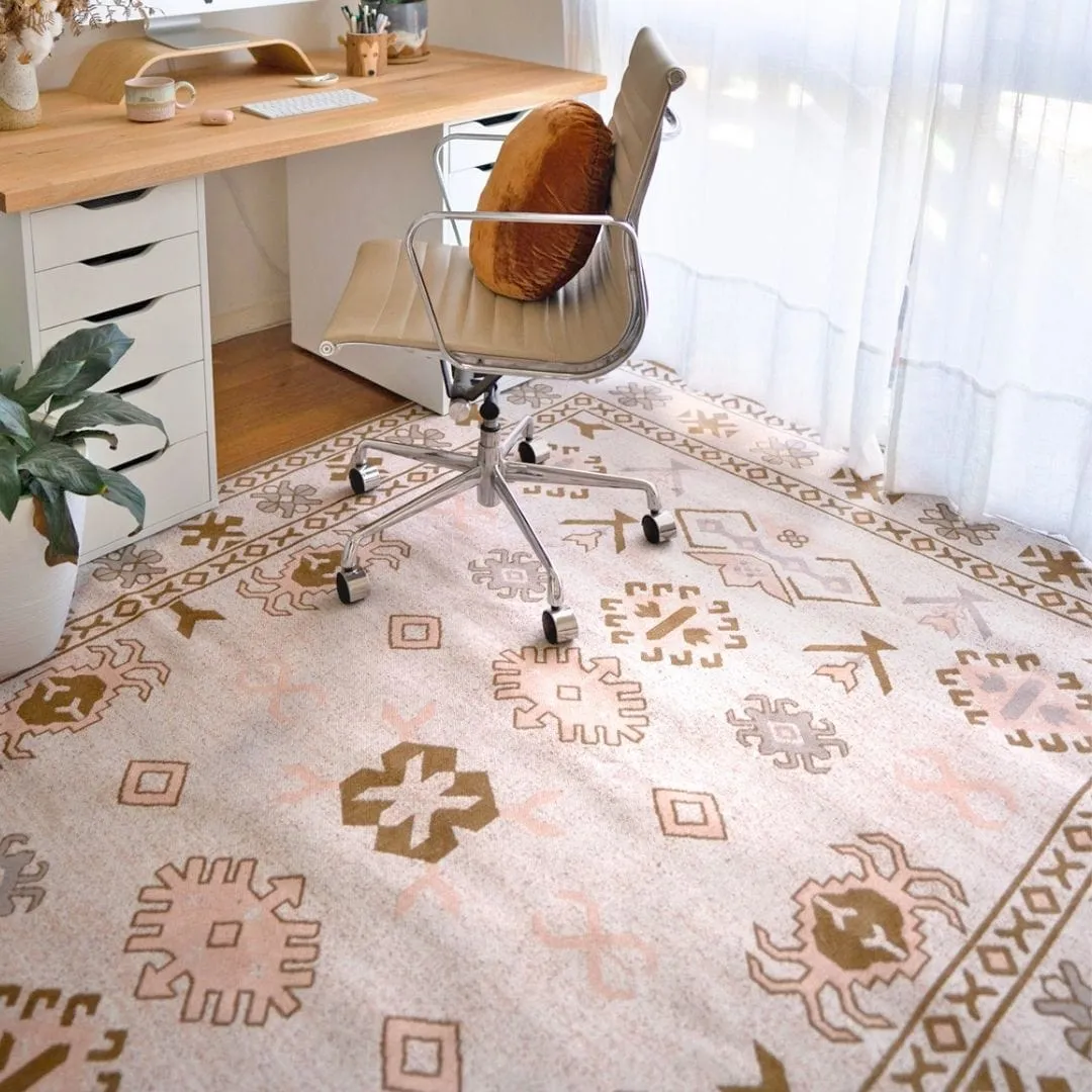 Mimi Peach and Beige Tribal Rug *NO RETURNS UNLESS FAULTY