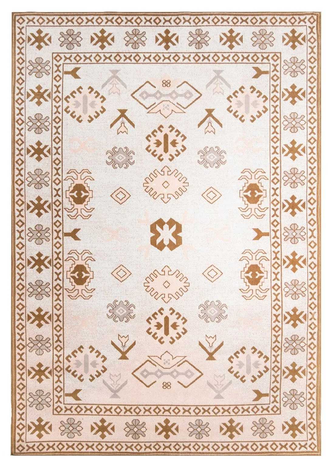 Mimi Peach and Beige Tribal Rug *NO RETURNS UNLESS FAULTYmodern color block patchwork rug