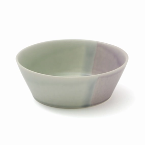 Mino Irabo Bowl S Green X Purplehand-painted ceramic bowl