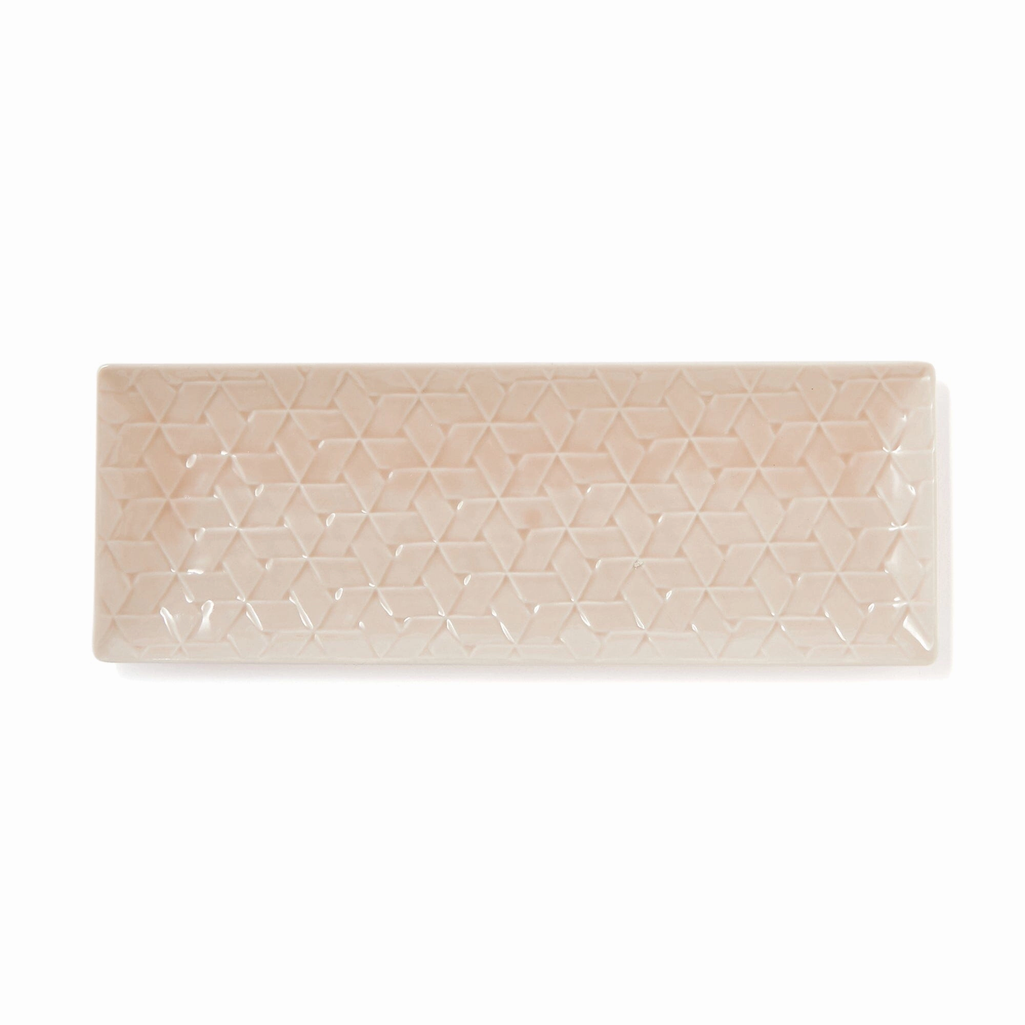 Mino Rectangular Plate Large Pinkhand-painted ceramic bowl