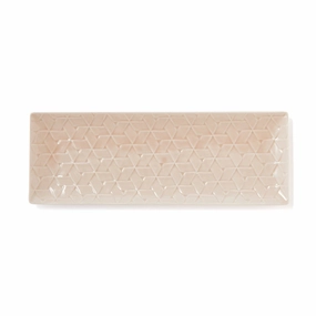 Mino Rectangular Plate Large Pinkhand-painted ceramic bowl