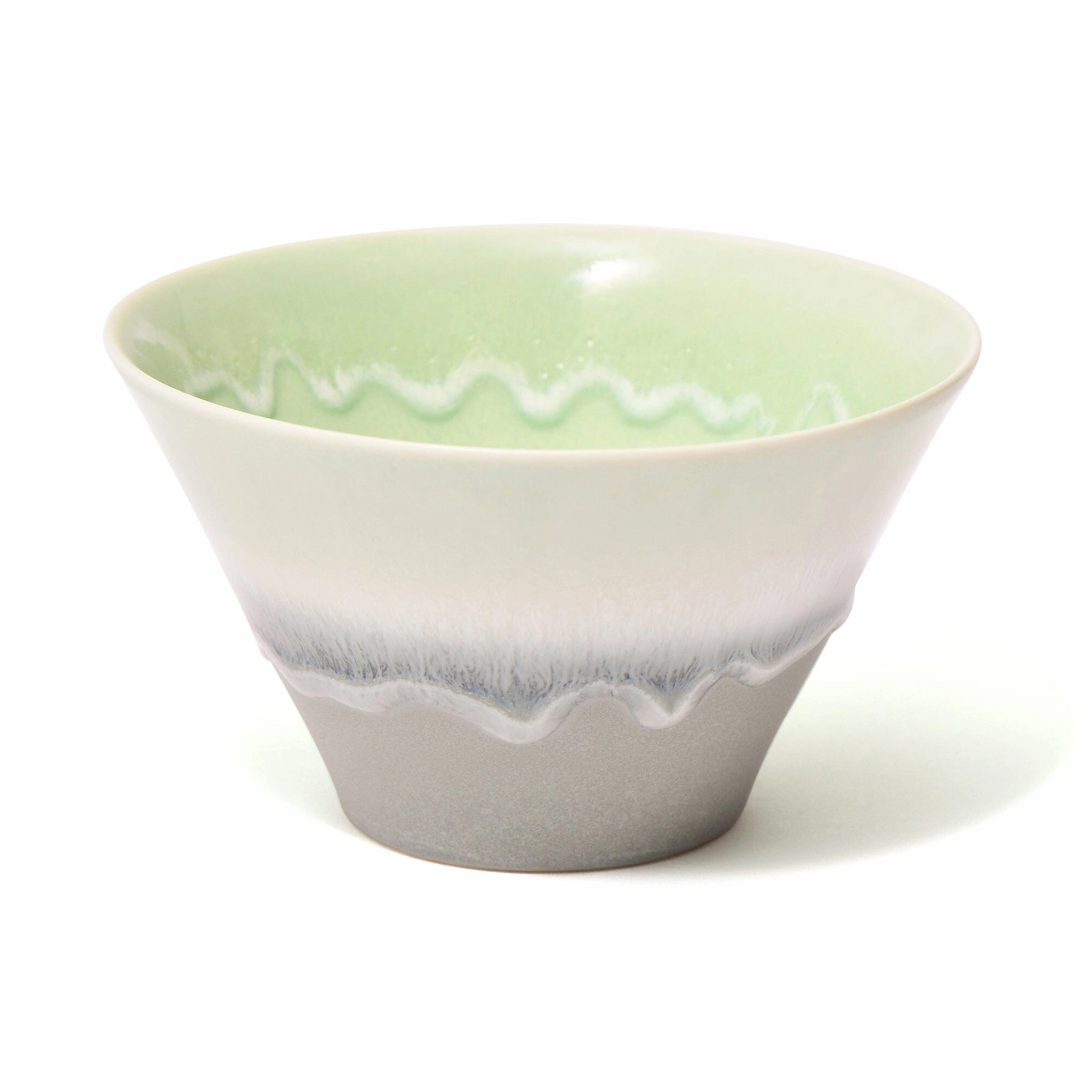 Mino Rice Bowl Bicolor Green X Grayhand-painted ceramic bowl