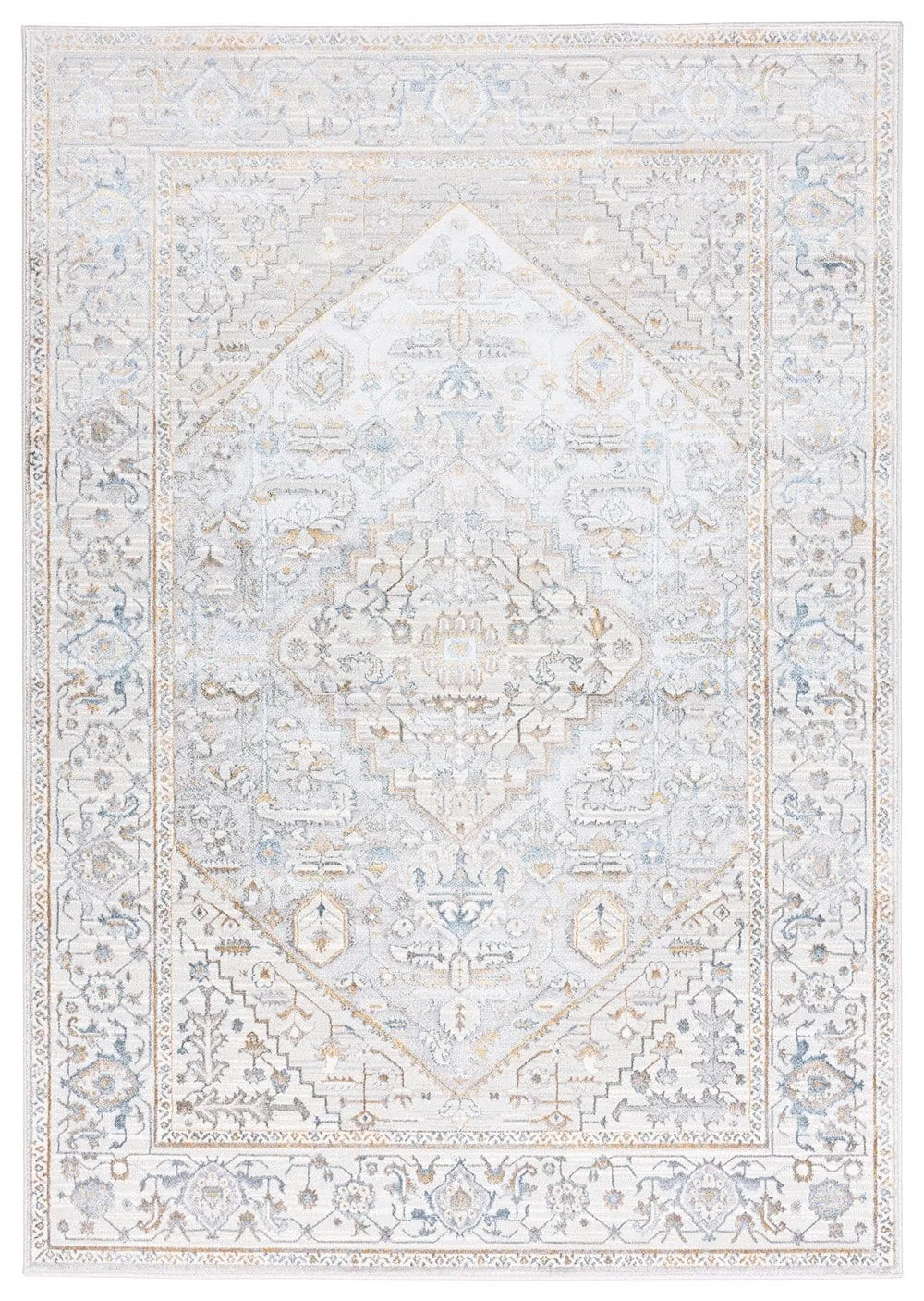 Mira Grey Tan And Blue Lustrous Traditional Rug *NO RETURNS UNLESS FAULTYmodern color block patchwork rug