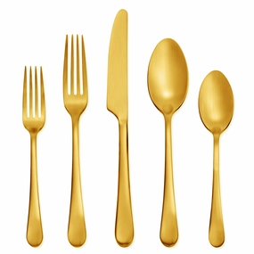 Mirabella Gold Titanium Satin 20 Piece Flatware Seteco-friendly bamboo fiber tableware set 