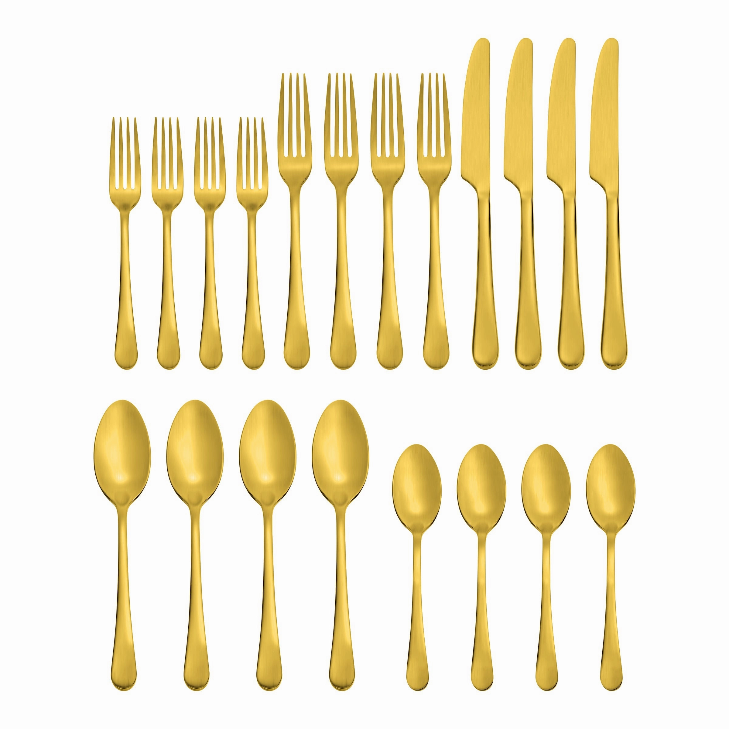 Mirabella Gold Titanium Satin 20 Piece Flatware Set