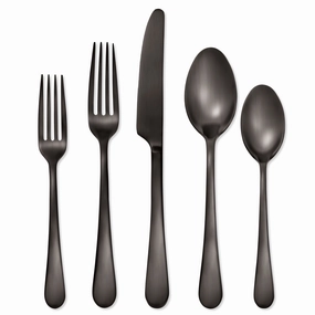 Mirabella Gunmetal Satin 30 Piece Flatware Kiteco-friendly bamboo fiber tableware set 