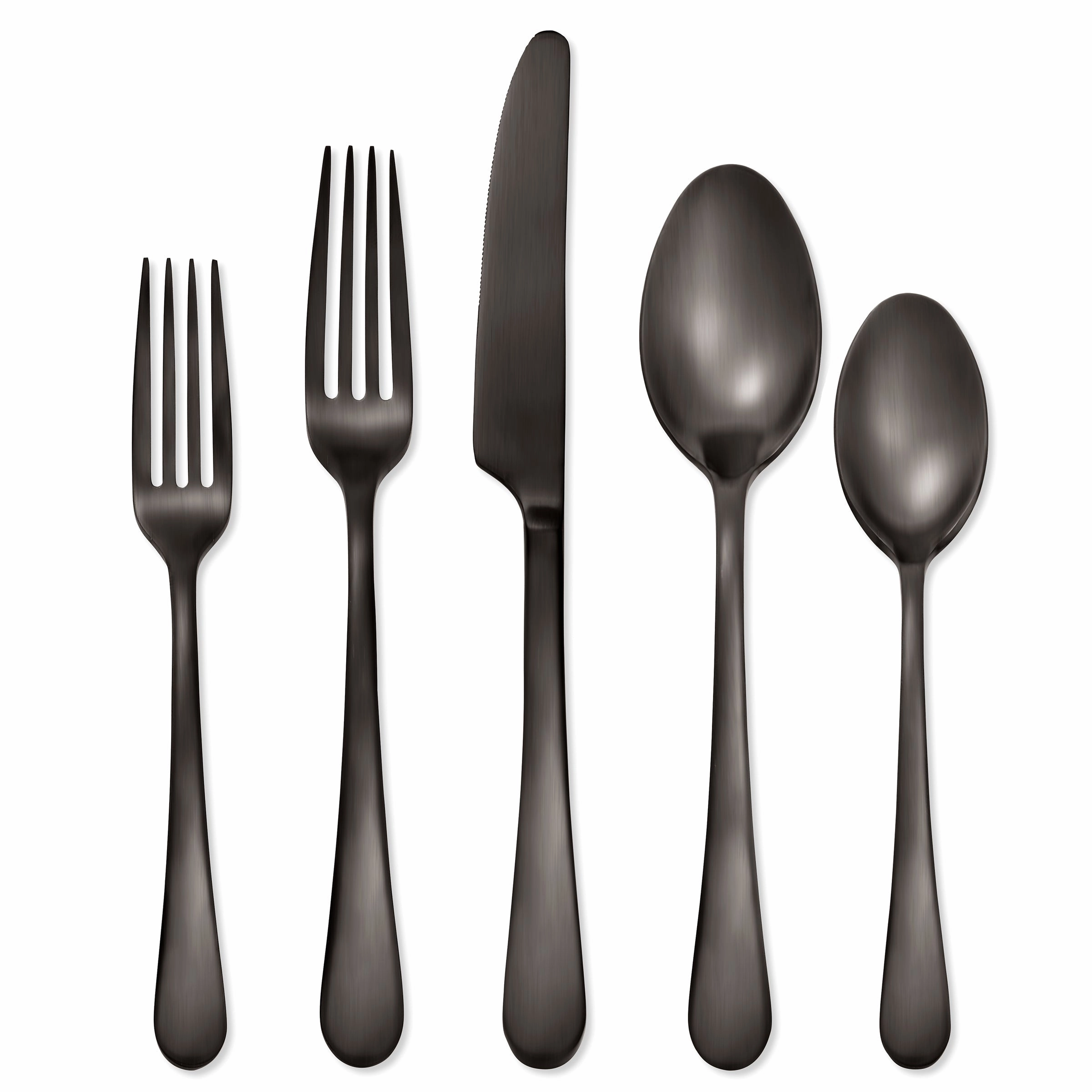 Mirabella Gunmetal Satin 30 Piece Flatware Kiteco-friendly bamboo fiber tableware set 