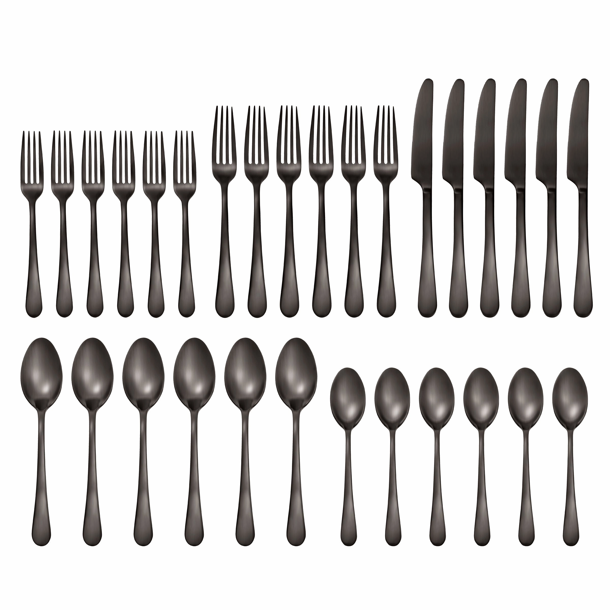 Mirabella Gunmetal Satin 30 Piece Flatware Kit