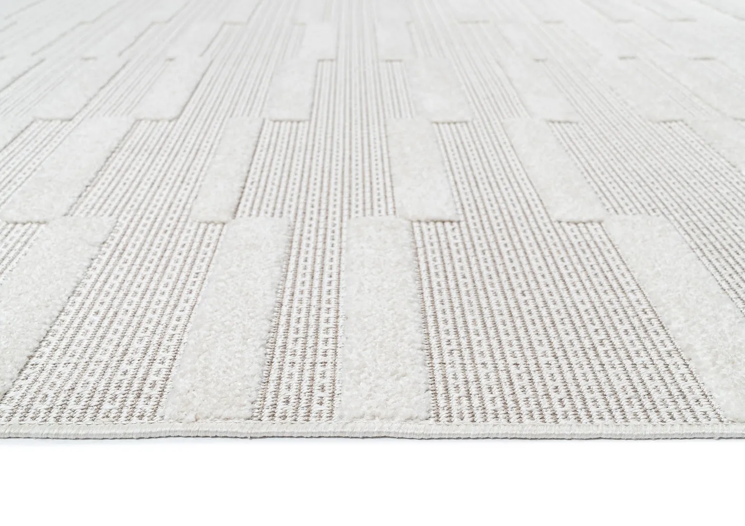 Miran Ivory Cream Striped Indoor Outdoor Rug *NO RETURNS UNLESS FAULTY