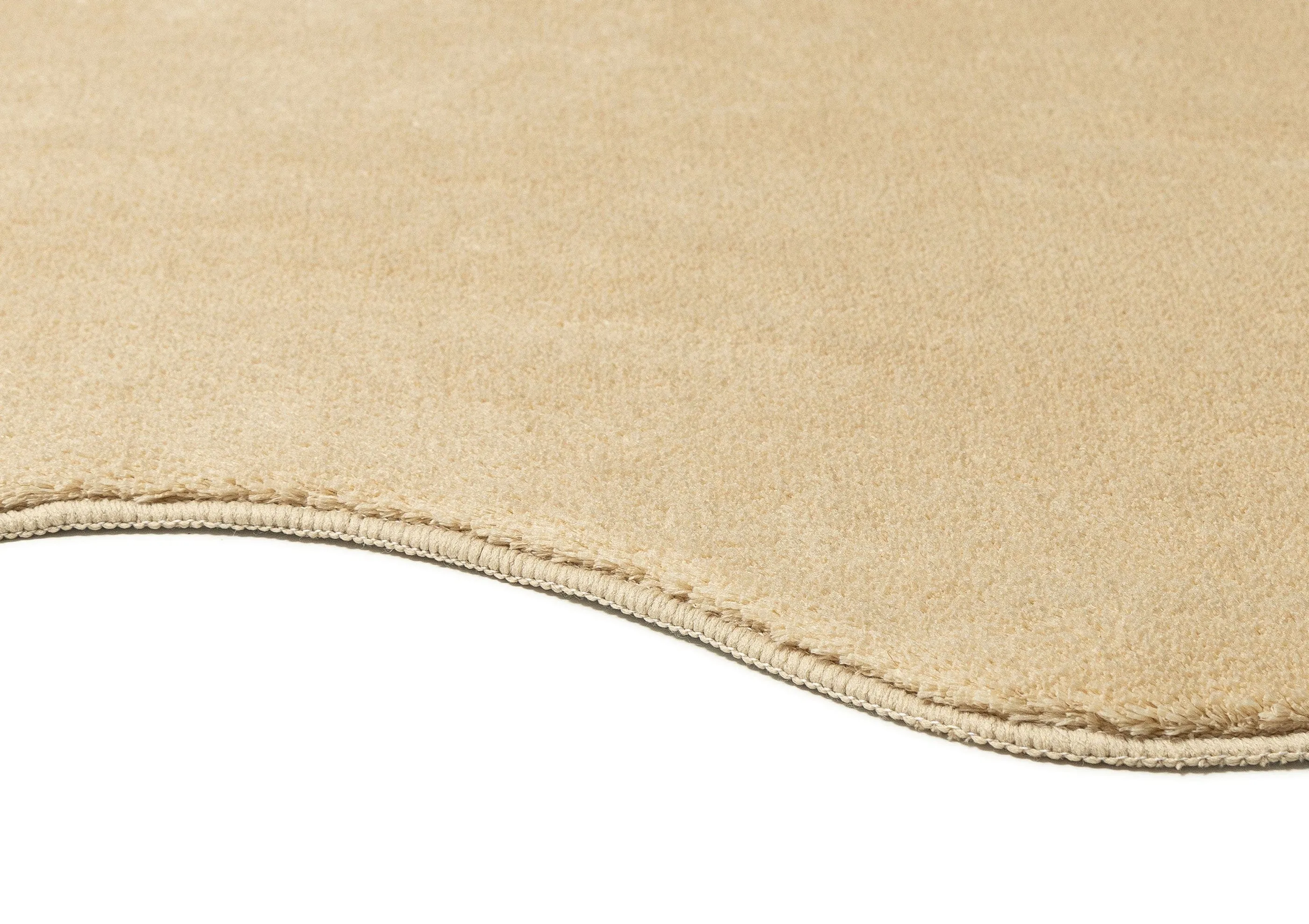 Mirta Beige Brown Scallop Washable Rug