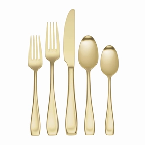 Moda Champagne Satin 20 Piece Flatware Seteco-friendly bamboo fiber tableware set 