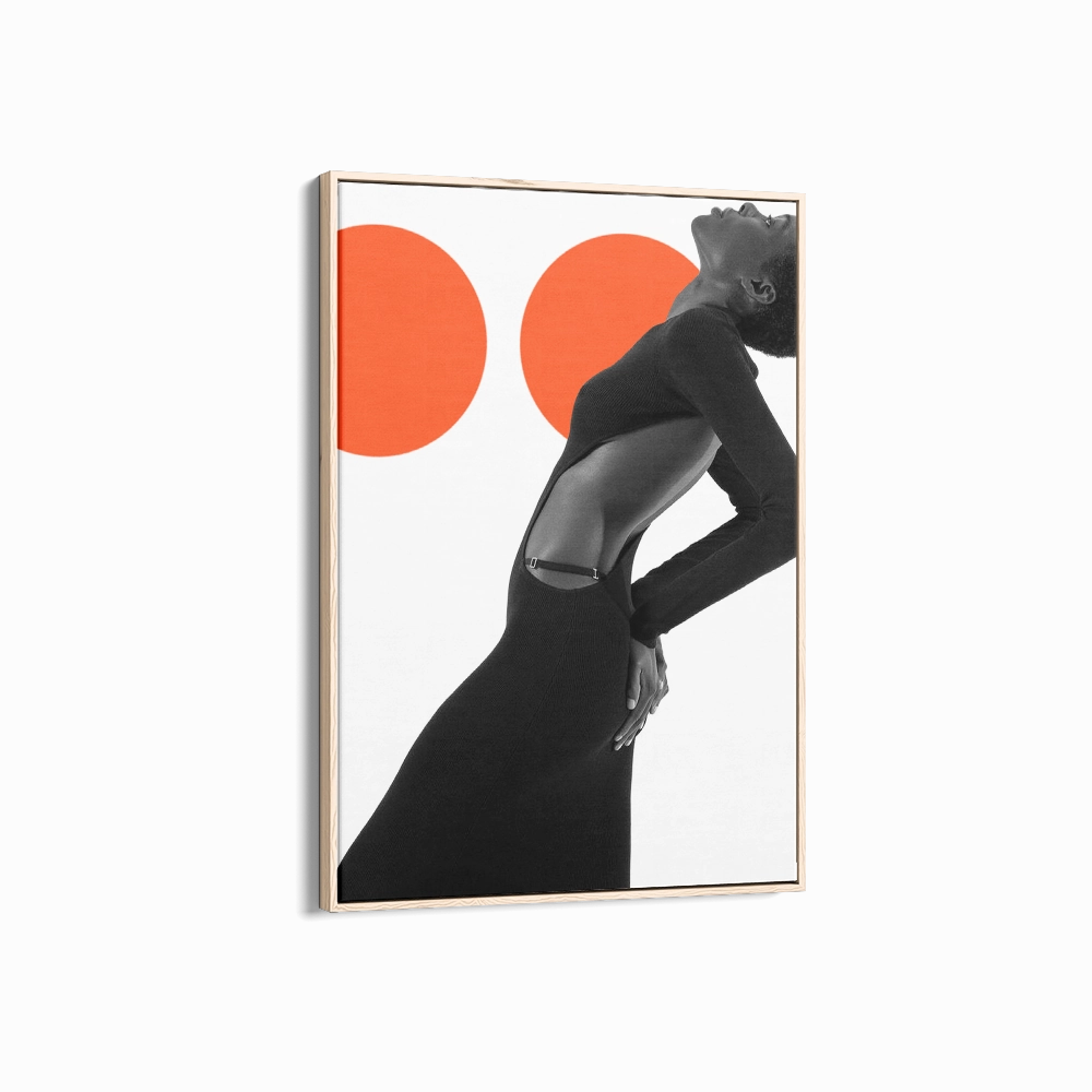 Model Art Portrait Orange Circles