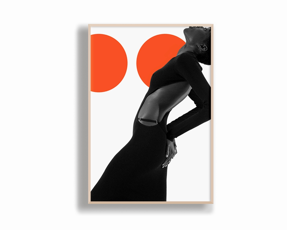 Model Art Portrait Orange Circles