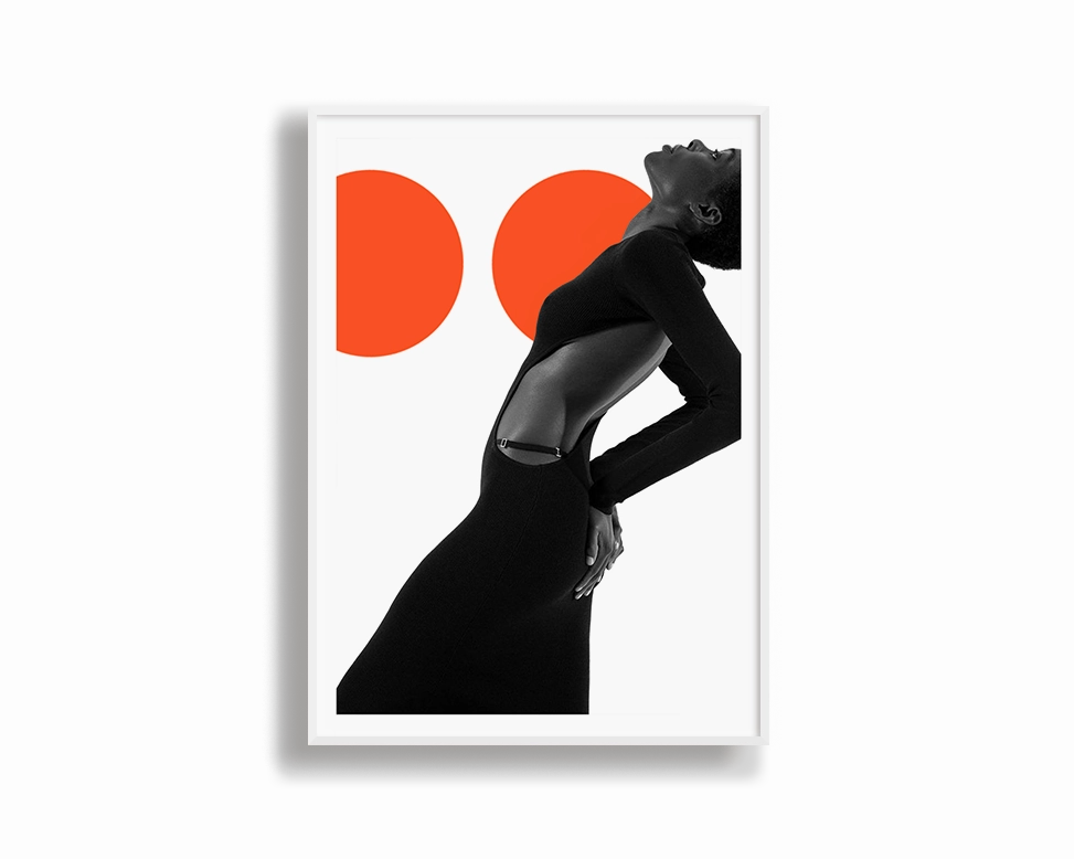 Model Art Portrait Orange Circles