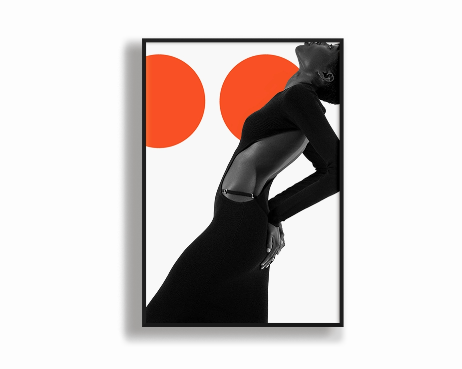 Model Art Portrait Orange Circles