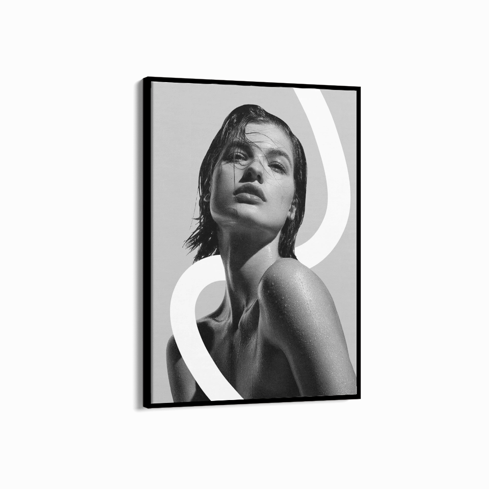 Model Art Portrait White Lines