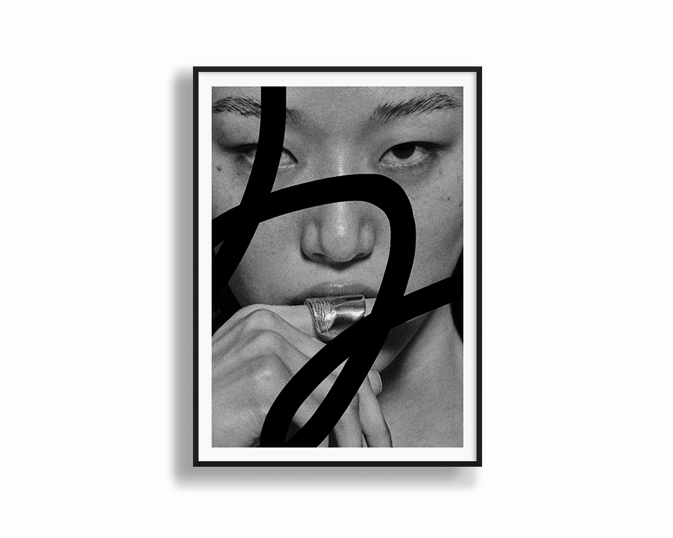 Model Portrait Black Linesmodern abstract painting decor