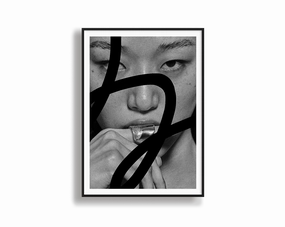 Model Portrait Black Linesmodern abstract painting decor