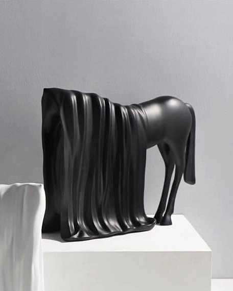 Modern Abstract Animal Sculpture - Black