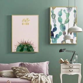 Modern Green Leaf Wall Art With Framehome decor ,wall decor 