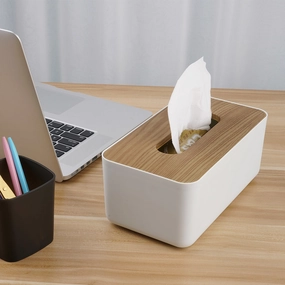 Modern Wood and White Tissue Boxhome decor ,wall decor 