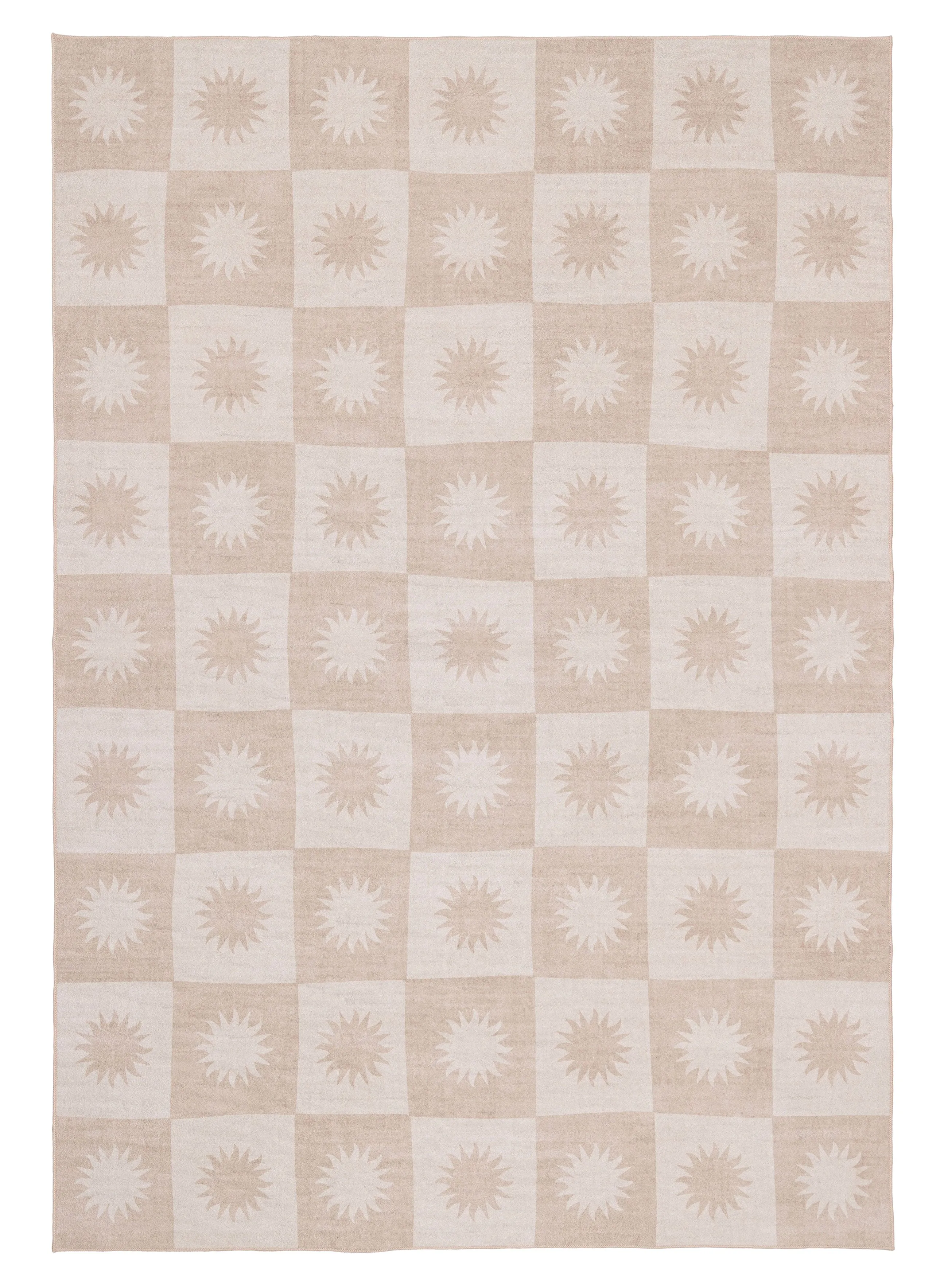 Mona Light Beige Washable Rugmodern color block patchwork rug
