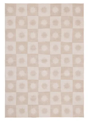 Mona Light Beige Washable Rugmodern color block patchwork rug