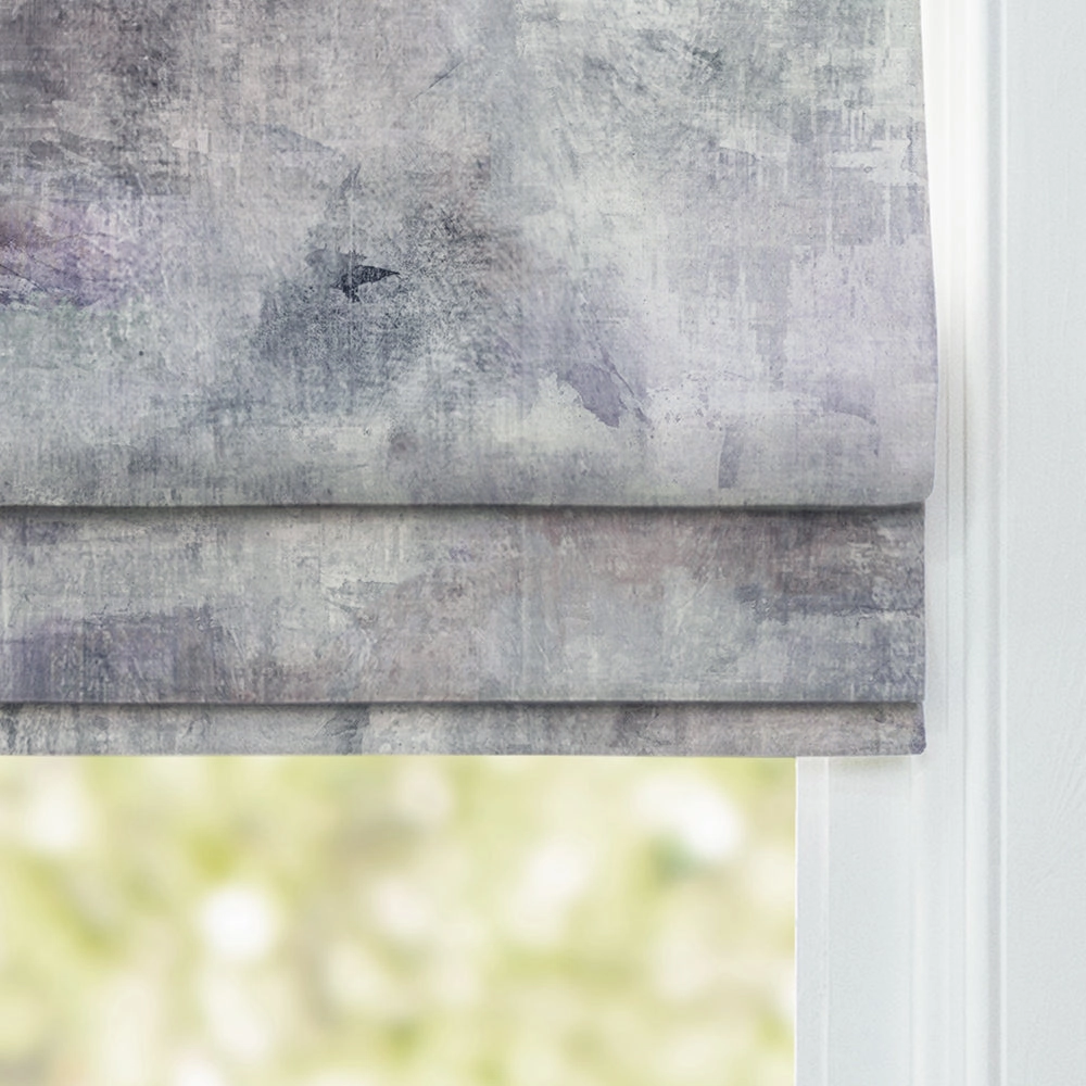 Monet Printed Satin Made to Measure Roman Blinds Onyx