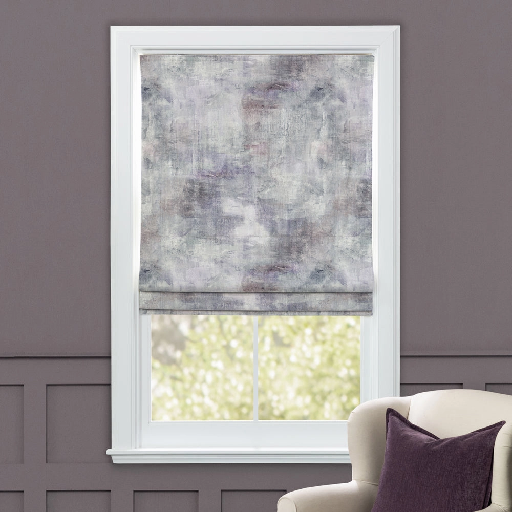 Monet Printed Satin Made to Measure Roman Blinds Onyx