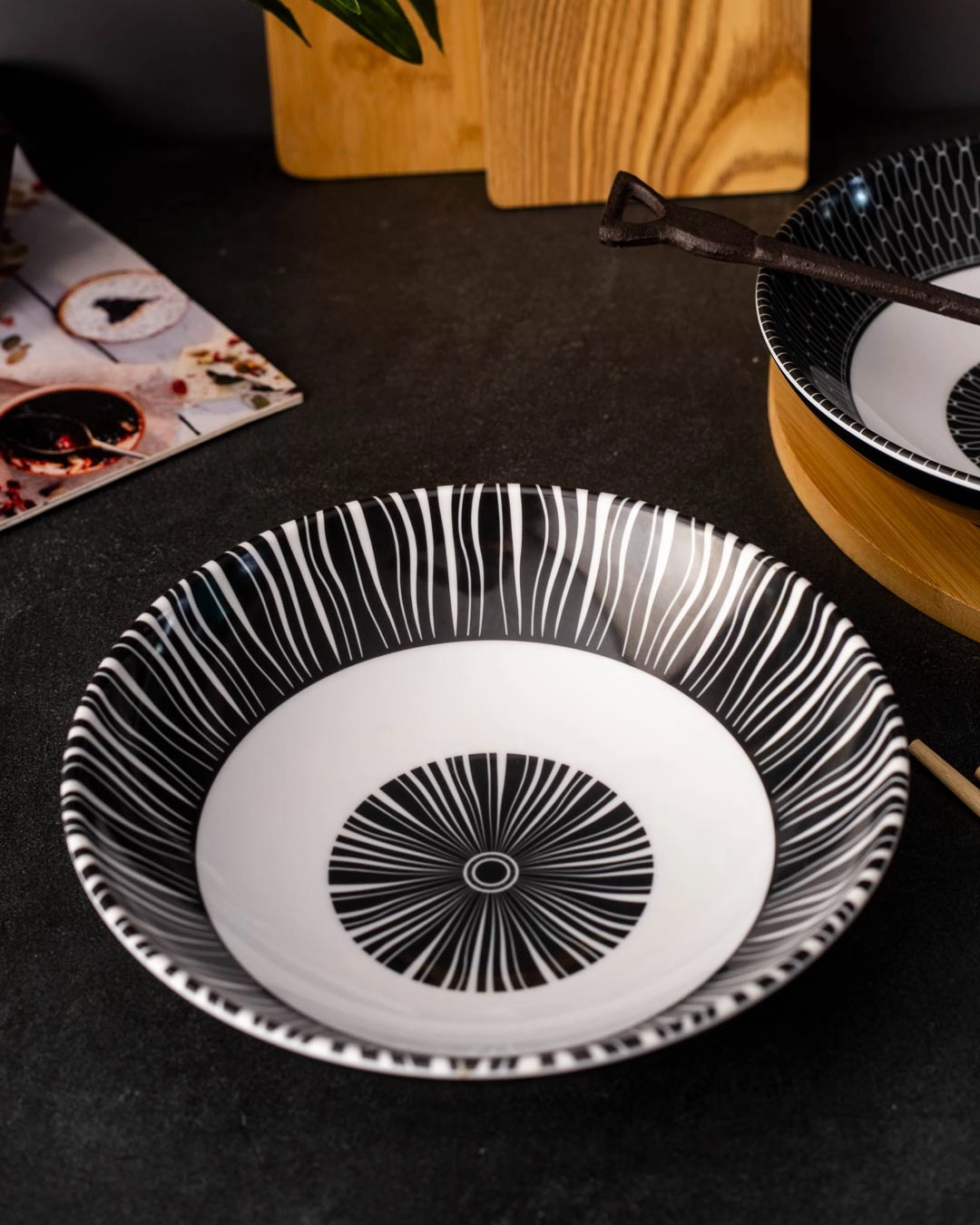 Monique Melamine Serving Bowl - Black