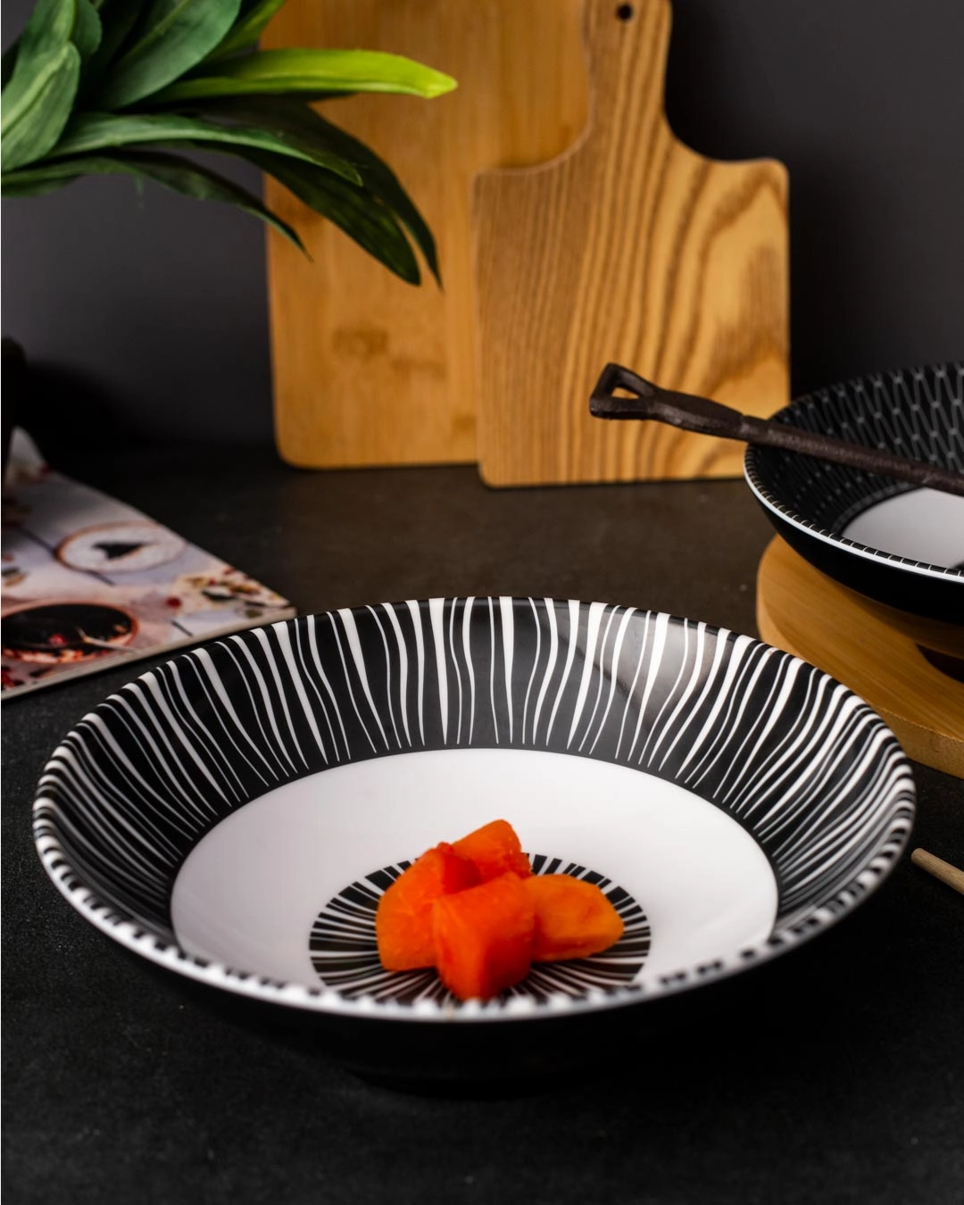 Monique Melamine Serving Bowl - Black